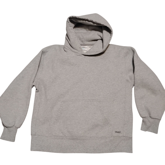 TNA Aritzia | TNA Sweatfleece Cozy Fleece Boyfriend Fit Light Gray Hoodie | XS - Picture 1 of 13